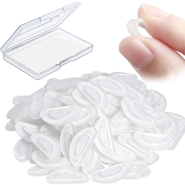 24 pairs of self-adhesive glasses nose pads, non-slip D-shape silicone G