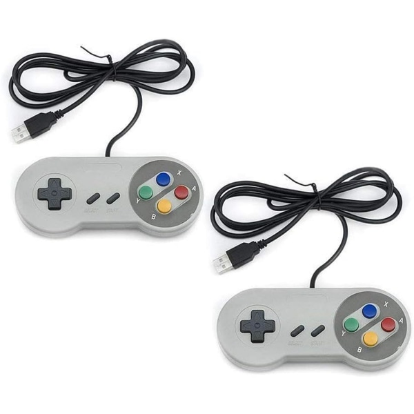 2-pack Snes/NES Imitation USB-kontroller - Klassisk retrospelkontroll