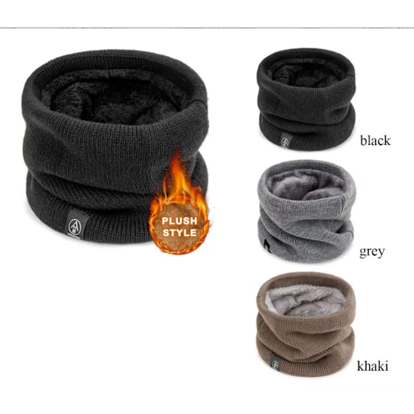 Mode Mjuk Stickad Halsvärmare Sport Halsduk Kvinnor Män Ansiktsöverdrag Vinter Skridskoåkning Löpning Varma Halsdukar Tjock Kallsäker Krage black