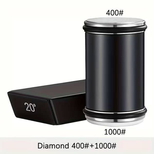 ING Rolling Knife Sharpener, Diamond Disc, Knife Sharpening System for Kitchen Knives, Sharpening Angles of 15° and 20°