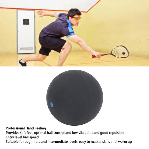 Squashboll 39 mm enkel blå prick gummi utmärkt studs