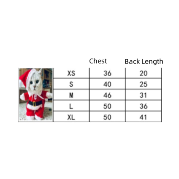 Pentujen ja kissanpentujen jouluvaatteet, joulupukkiasu koiralle, jouluasu, jouluhame hatulla, jouluasu - XL XL