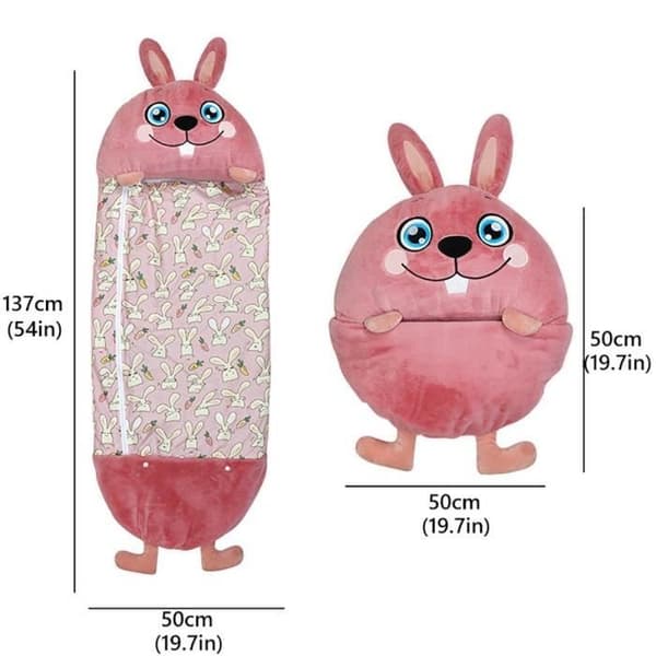 Barnsovsäck - SURENHAP - Kaninpäls - Rektangulär - Rosa