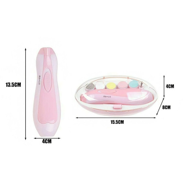 Elektrisk nagelklippare Baby Manikyr ROSA pink battery powered