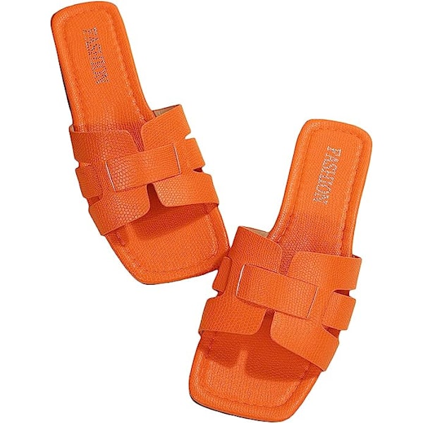 Monika Flat H-Band Slide Sandaali Naisille Oranssi Orange 40