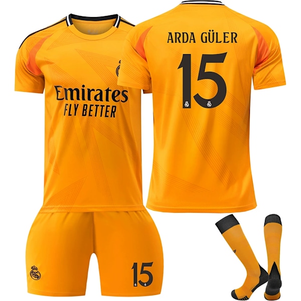2024-2025 Real Madrid bortatröjor för barn och vuxna, nya säsongens senaste fotbollströjor ARDA GÜLER Nr. 15 ARDA GÜLER Nr. 15 ARDA GÜLER No. 15 26