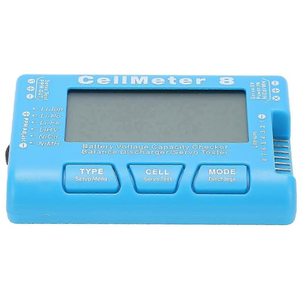 CellMeter?8 Multifunktionell LCD Batterikapacitetskontroll Backlight Spännings Servo Testare
