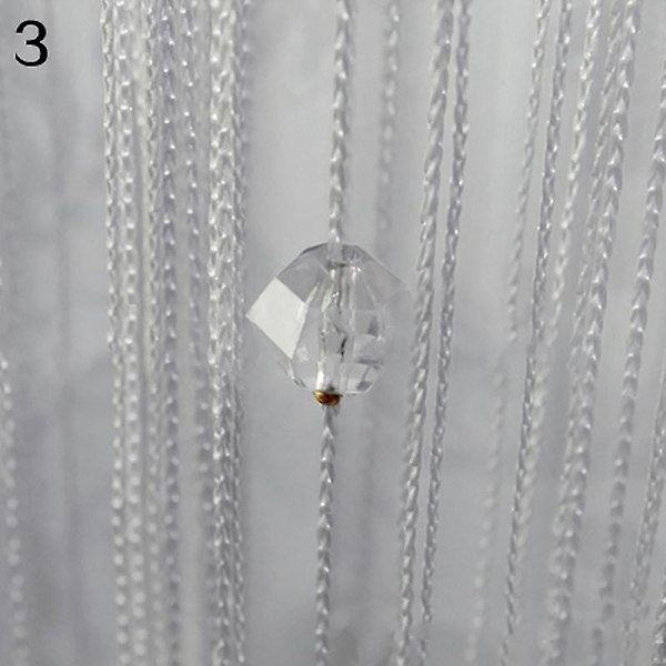 1x2m Spetsgardin Pärlor Panel Fransindelare Draperi Rumsdörr Fönsterdekor (FMY) Grey