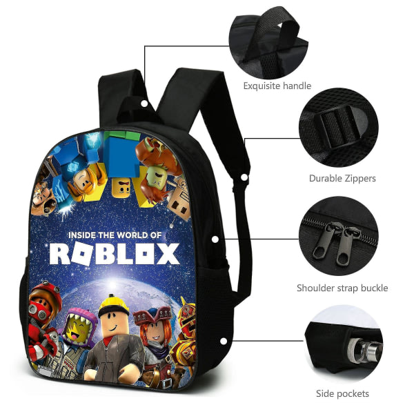 3-delad Roblox-ryggsäck, skolväska, resväskor