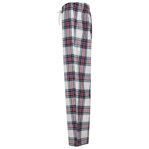 Dam/Kvinnor Tartan Lounge Byxor Vit/Rosa Rutig White/Pink Check XS