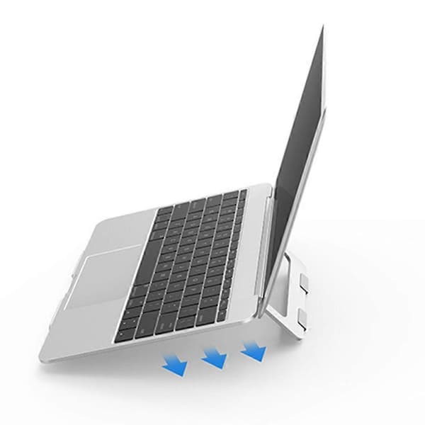 Ergonomisk bærbar computerstander i aluminium med varmeudluftning til 99 % af bærbare computere Silver