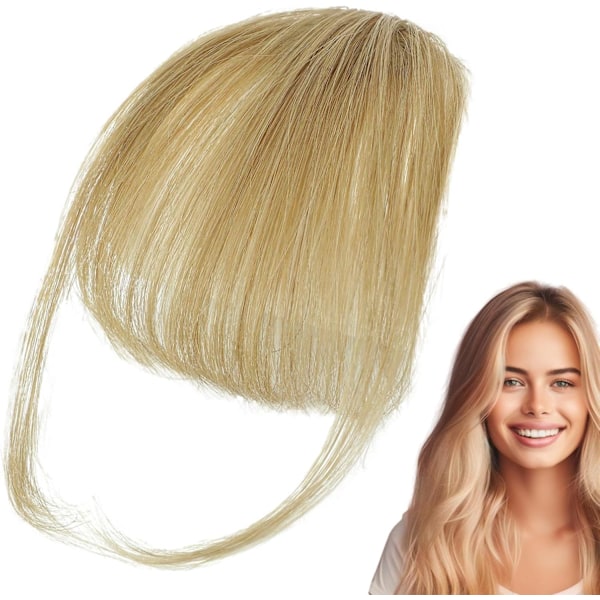 Clip-in hårextensions, pannelugg i ekte hår - Franske pannelugg Clip-On Air Bangs | Naturlig farge og stilige hårextensions for et perfekt utseende Gråguld