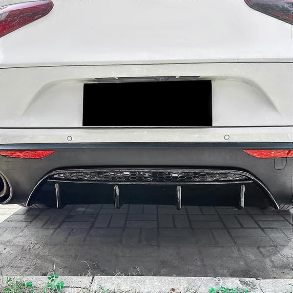 Bagkofanger Diffuser Læbesæt til Alfa Romeo Stelvio 2017 2018 Sort højglans sort