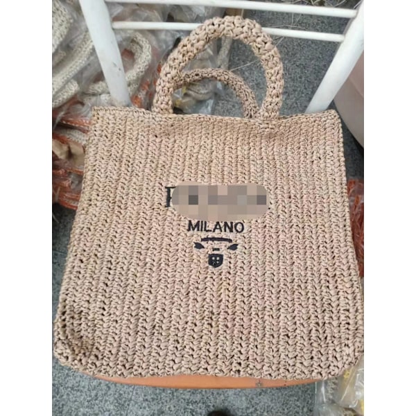 Internetkändis gräsvävd väska, handväska strandväska vardagsväska Färg 9 Färg 9 Color 9 30*23cm
