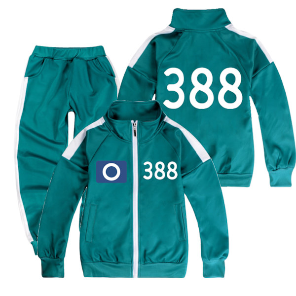 Squid Game Sæson 2 - Jakke og Bukser Outfit til Børn Overlevelsesspil Gave #388 #388 #388 #388 130cm