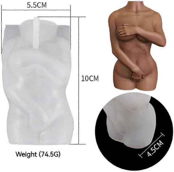 2 st 3D-kroppsformade silikonformar för ljustillverkning