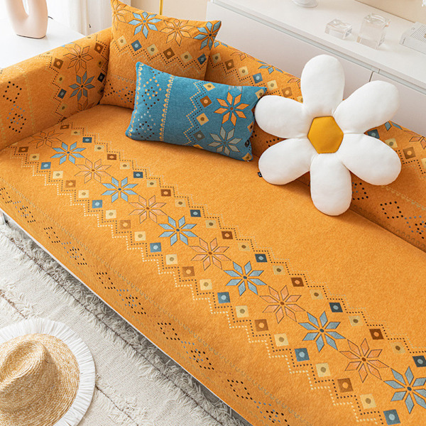 Non-slip soffa kudde i bohemisk stil Orange Orange 90*70cm