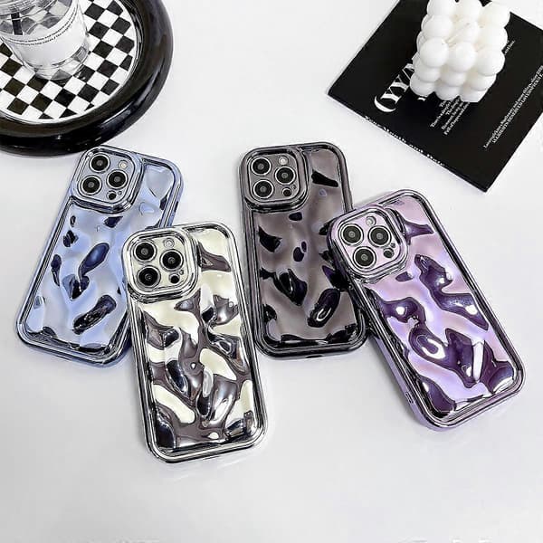Galvanoidulla Meteorite Texture TPU -puhelinkotelo Silver For iPhone 14 Pro