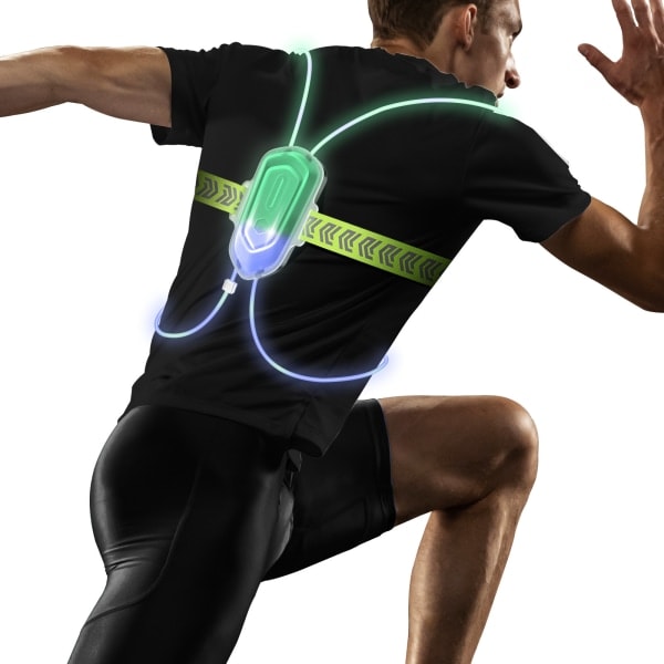 LED Running Vest: Safety vest for outdoor sports for walking, cycling and night activities - Rechargeable lighting for night running and fishing