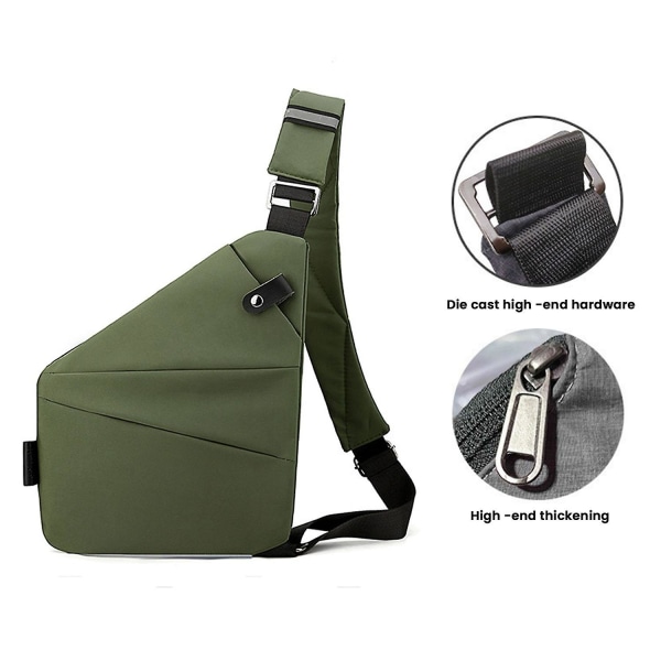 2024 NYA Wander Plus Anti-stöld Resväska Slim Sling Bag Cross Body Resväska Army Green