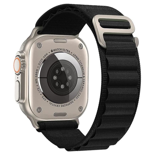 Rem för Alpine Loop Nylon Correa Iwatch Series Ultra 8 Se 7 6 3 5 Kompatibel Apple Watch rem Black 38mm 40mm 41mm