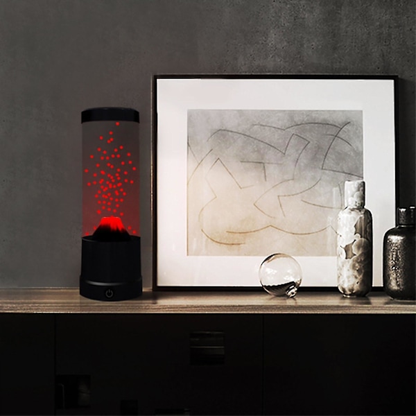 Vulkan Lava Lampe til Voksne og Børn, USB og Batteridrevet, Natlampe og Sjov Gave
