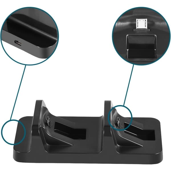Galaxy PS4 Controller Oplader, Dobbelt USB PS4 Controller Opladerstation til PS4 Spilkonsol