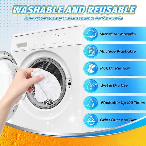 Damprenser Erstatningsmoppehoveder Vaskbare Genanvendelige Moppeklude - God White 4PCS