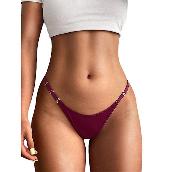 3 kappaletta G-string-tanga naisille puuvillaiset alushousut joustavat T-selän tangat matalavyötäröiset hipster-alusvaatteet seksikkäät S-XL-täydelliset 3 kpl punainen 3pc red S