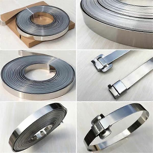 Rustfrit stål 304 bånd 12mm x 0,4mm til kabelrulle spolebinding As Shown