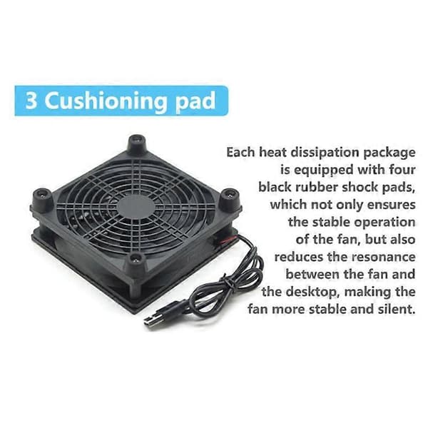 12 cm køleventilator DC 5V USB-strøm Støjsvag ventilator til router