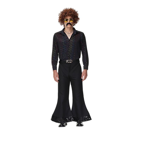 70-tals discodräkt för män kvinnor, Disco Jumpsuit Disco Doll Halloween kostym Men M