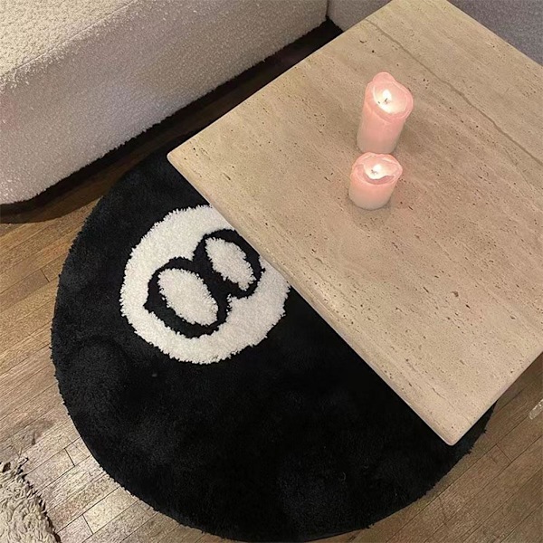 Wokii Simulaatio Biljardi 8 Pallo Matto Pyöreä Tuftattu Pehmeä Tuolit P blackA 60*60cm