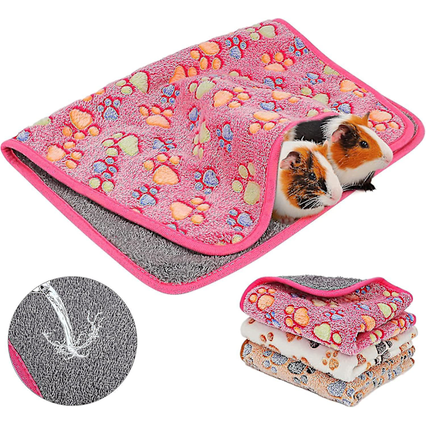 Vanntett marsvinpledd vasket 3-pakning Smådyr Fleece Bur Liner [Db]