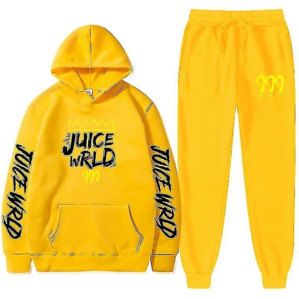 Uusi Juice World -hupparipuku, collegepaita + verryttelyhousut, Juice Wrld, Juice Wrld, Juice Wrld, Trap Rap, Rainbow Tomography, Juice Wrld yellow 1 S