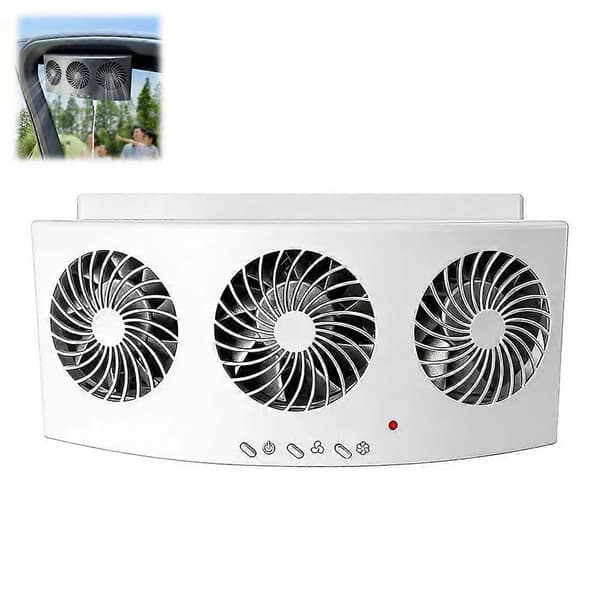 Biludstødningsventilator Bærbar Deodoriseringsventilator Varmeafledningsventilator 9CA8 White 1set