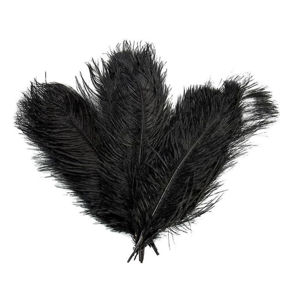 10 stk Strudsefjer Plume Midtpunkt Bryllup Fest Bord Dekoration 30-35cm Sort Black