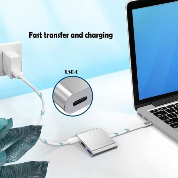 USB-C til HDMI-adapter - Generisk - 4K - USB 3.0 - PD-lading - Aluminium