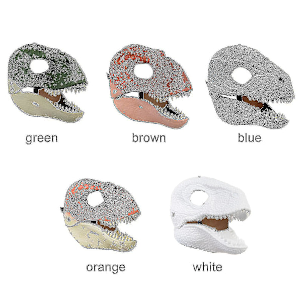 Dinosaurmaske Hodeplagg, Jurassic World Dinosaurleker med Åpningsbar Bevegelig Kjeve, Velociraptor Maske & Tyrannosaurus Rex Maske Pakke White