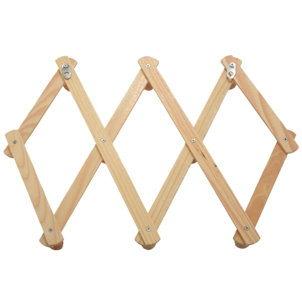 Dragspelsvägghängare 10 Krokar 2-pack Naturträ Utfällbar Dragspelsklädhängare Hängare 2 P