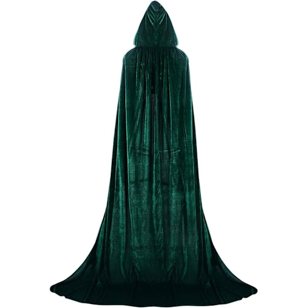 Täyspitkä huppuhuppari Kulta sametti Ripustus Vampyyri Viitta Aikuisten Viitta Cosplay Halloween Karnevaali Vihreä Green 0.9M