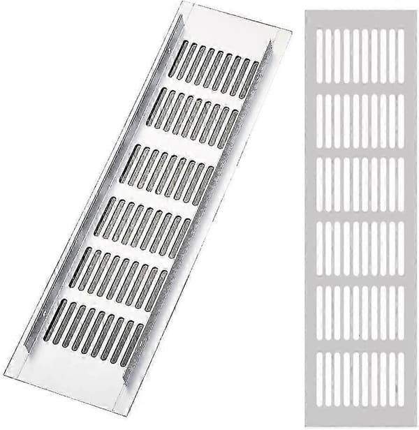 2 stycken rektangulära ventilationsgaller, ventilationsgaller i aluminium, ventilationsgaller för utomhusbruk 80x250mm