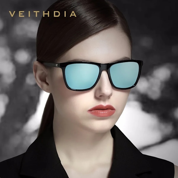 VEITHDIA Merkkiset Aurinkolasit Unisex Retro Alumiini+TR90 Aurinkolasit Polarisoitu Linssi Vintage Silmälasit Miehille/Naisille 6108 blu blue Paper box and cloth