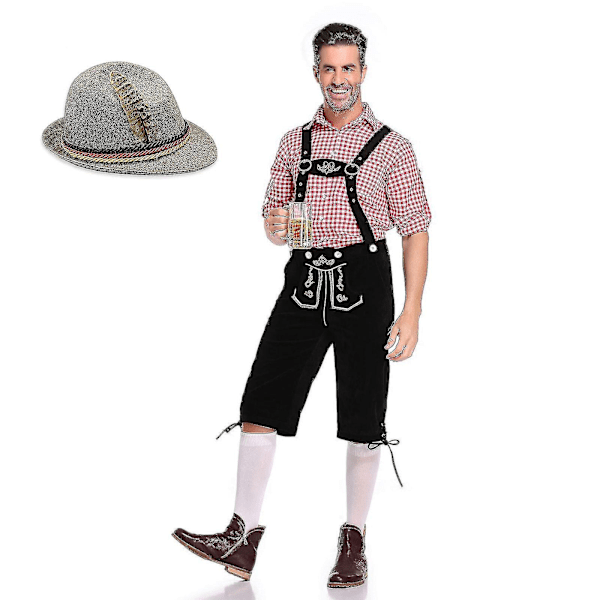 Herrkläder Bayerska Oktoberfestdräkt Set för Stilig Oktoberfest och Ölfestival MM M Ed