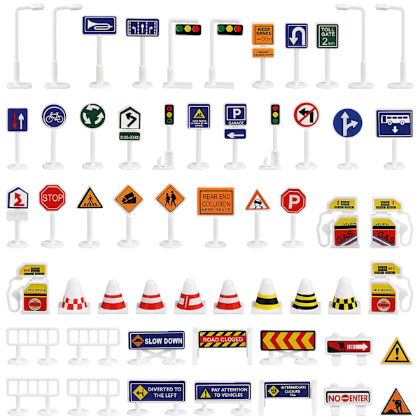 56 st leksakstrafikskyltar Vägskyltar Vägsignalsleksaker för barn