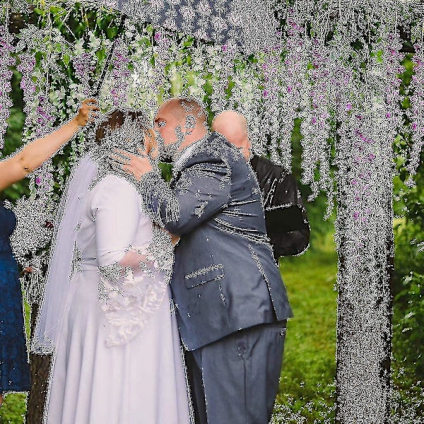 Kunstige blomster, kunstig blåregn, hjemmeinnredning, laget av silke, 12 stk - lilla