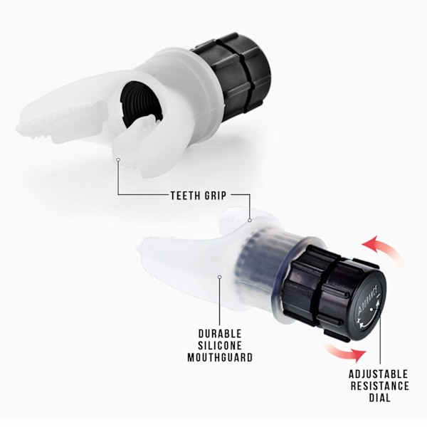 Lungtrener og pustetrener - Forbedre lungekapasiteten og respiratorisk terapi - Inspiratorisk/ekspiratorisk muskel trener black