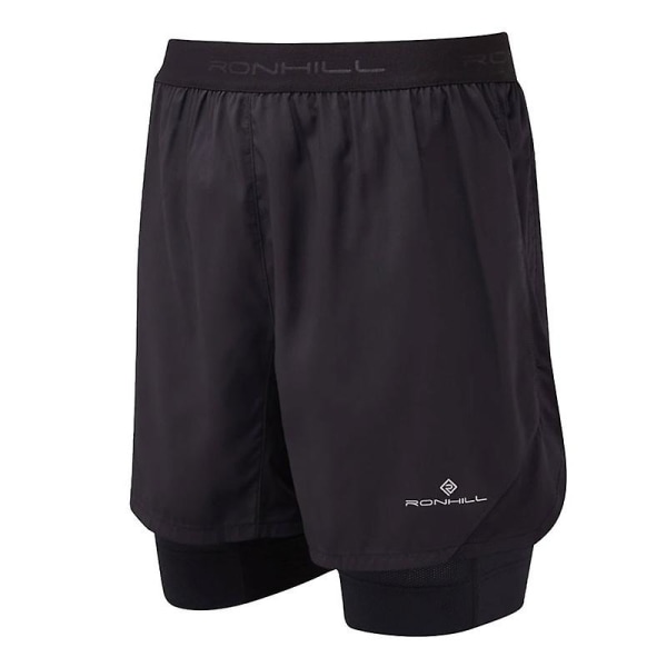 Ronhill Tech Revive Herre 5\" Twin Løbeshorts, Helt Sort