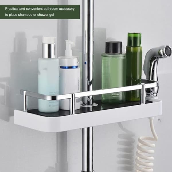 Brusehylde - ABS hylde - Krom - Hvid - Moderne stil