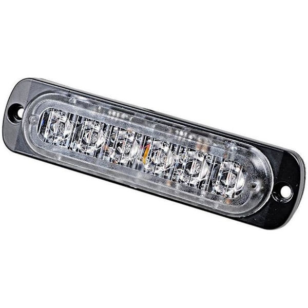 6 LED 18W Gul Ultra Tynd Undervogns Nødblink Hazard Strobe Advarselslys Strip til 12V - 24V Bil, Sikkerheds Blinkende Beacon 6 LED Yellow